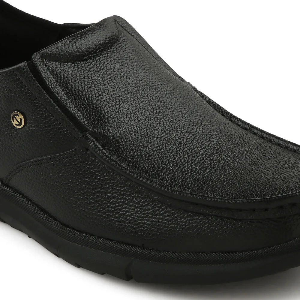 Healers Black Formal Non Lacing Moccasin For Men S201-02 By Liberty