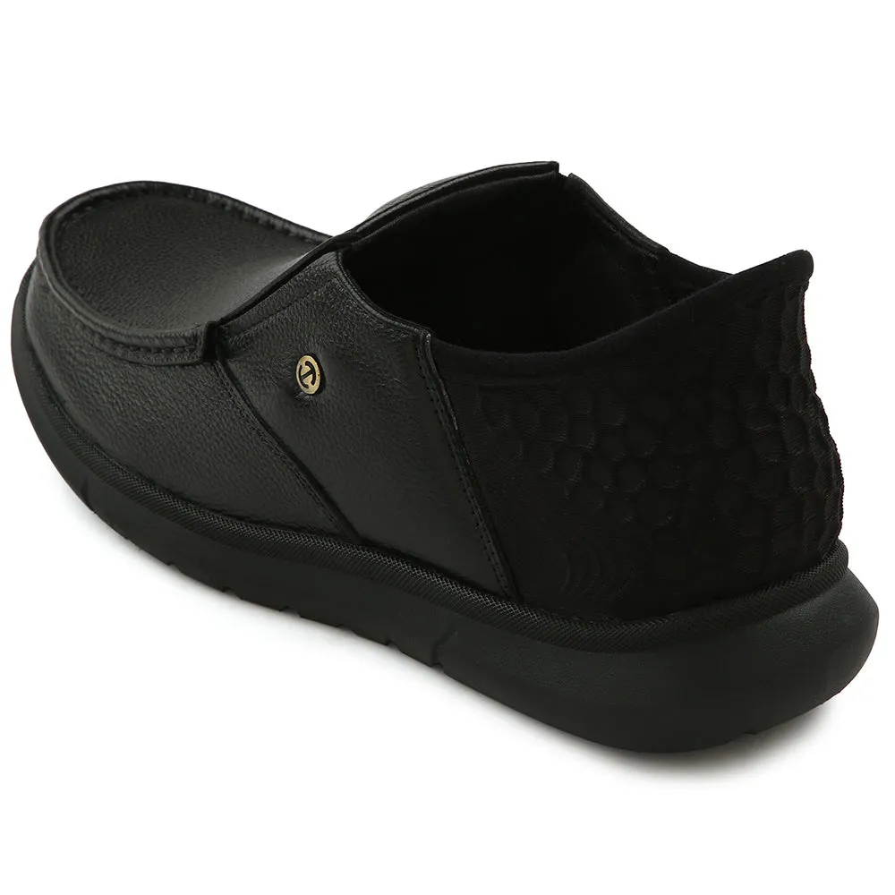 Healers Black Formal Non Lacing Moccasin For Men S201-02 By Liberty