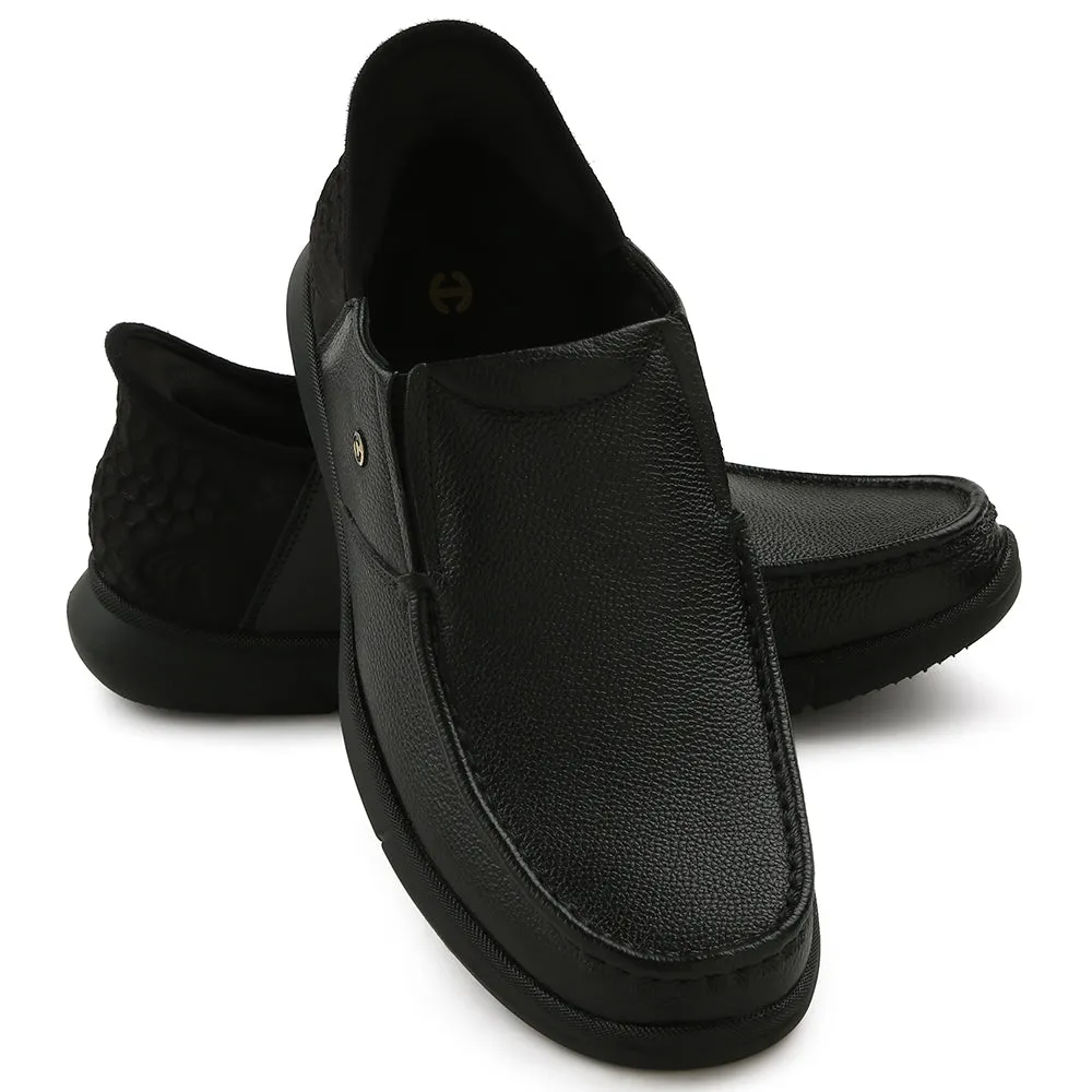 Healers Black Formal Non Lacing Moccasin For Men S201-02 By Liberty