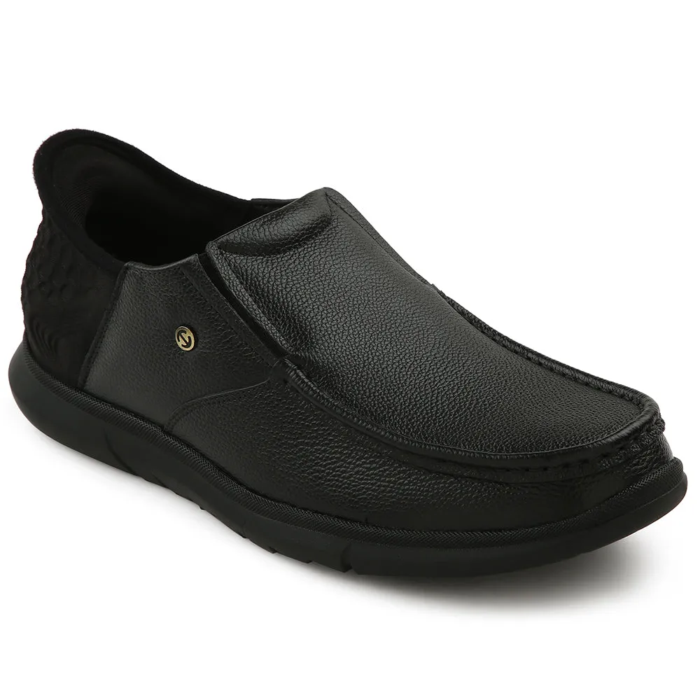 Healers Black Formal Non Lacing Moccasin For Men S201-02 By Liberty