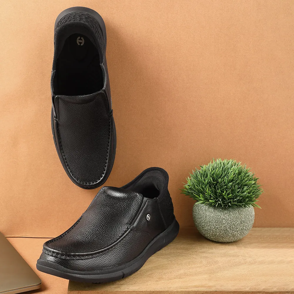 Healers Black Formal Non Lacing Moccasin For Men S201-02 By Liberty