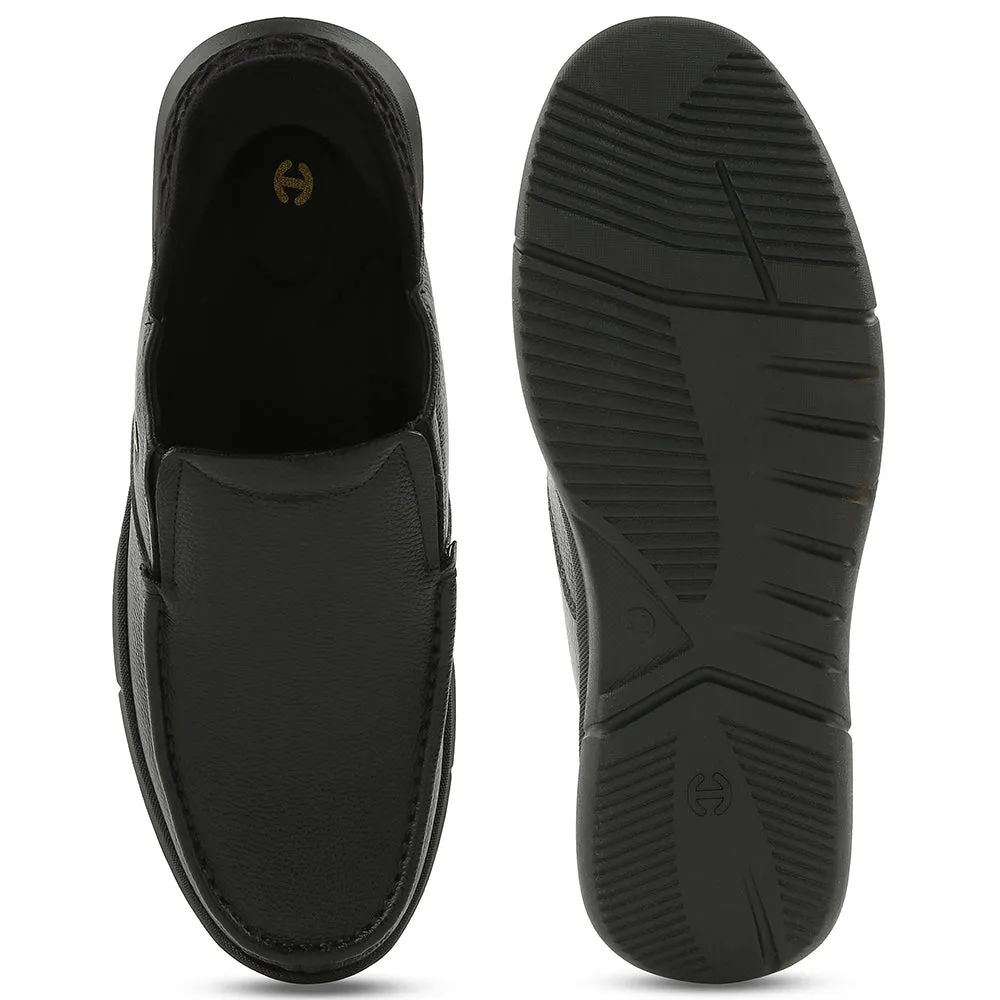 Healers Black Formal Non Lacing Moccasin For Men S201-02 By Liberty