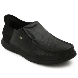 Healers Black Formal Non Lacing Moccasin For Men S201-02 By Liberty