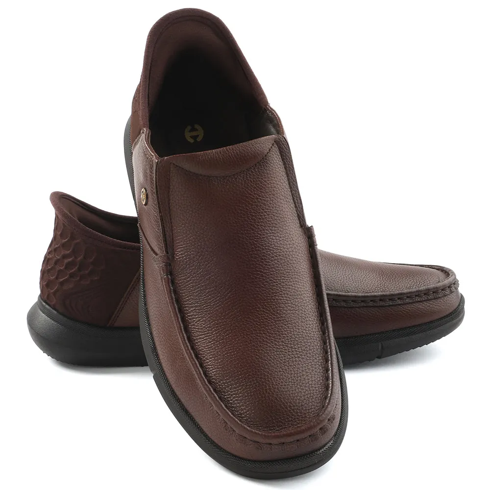 Healers Brown Formal Non Lacing Moccasin For Men S201-02 By Liberty