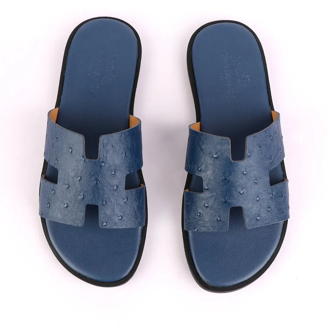 Hermes Men Slipper Oran Navy Blue