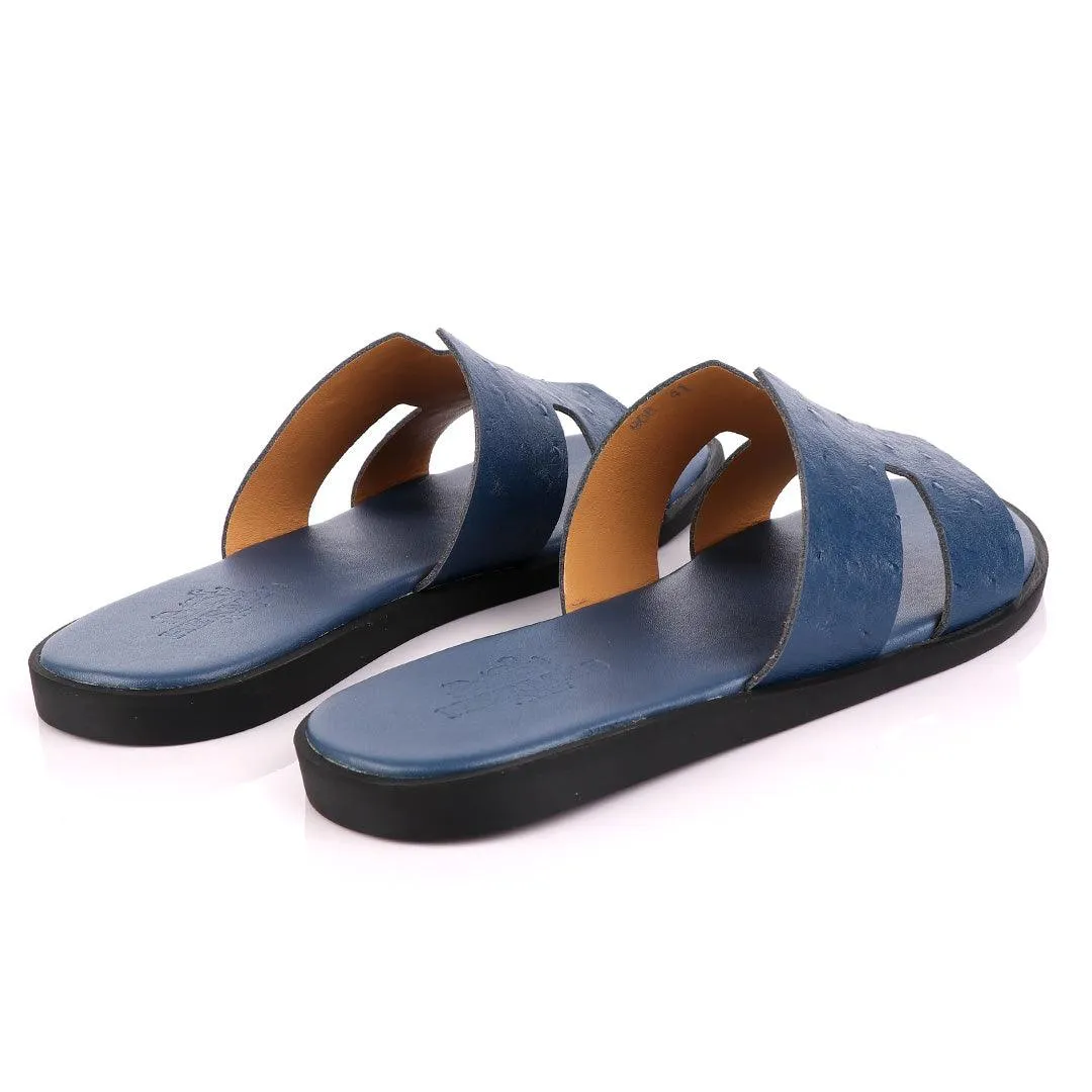 Hermes Men Slipper Oran Navy Blue