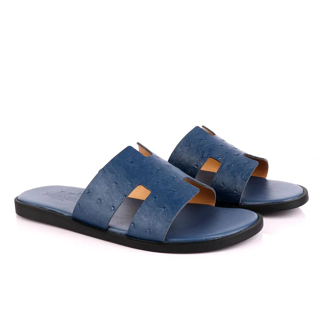 Hermes Men Slipper Oran Navy Blue