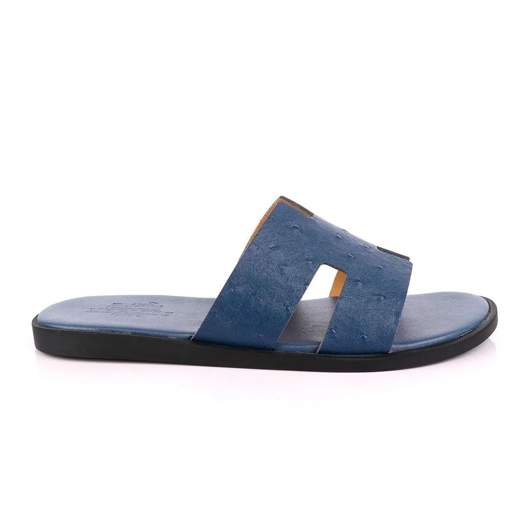 Hermes Men Slipper Oran Navy Blue