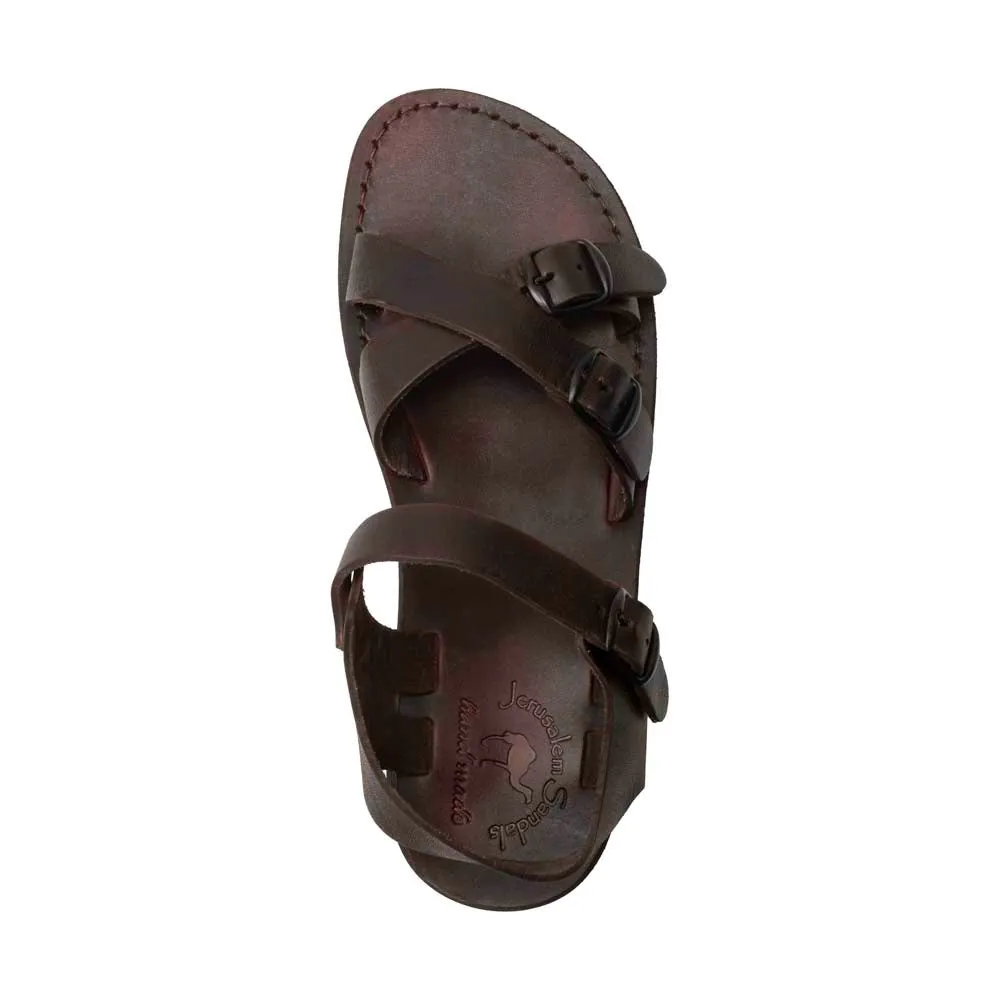 James - Leather Adjustable sandal | Brown