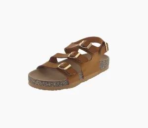 KID'S SHOES TAN PU LEATHER SANDALS BERK-18K