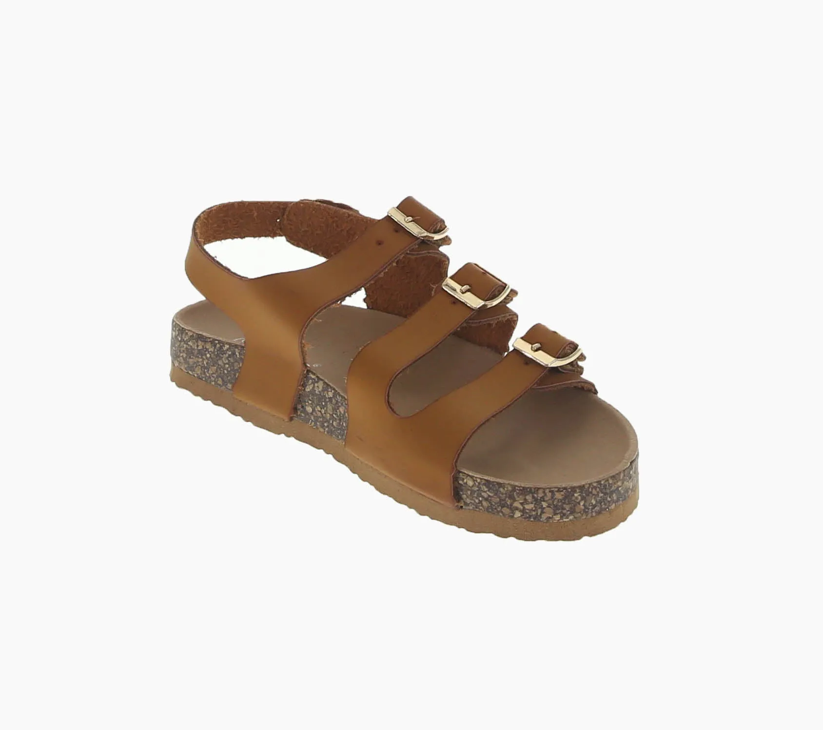 KID'S SHOES TAN PU LEATHER SANDALS BERK-18K