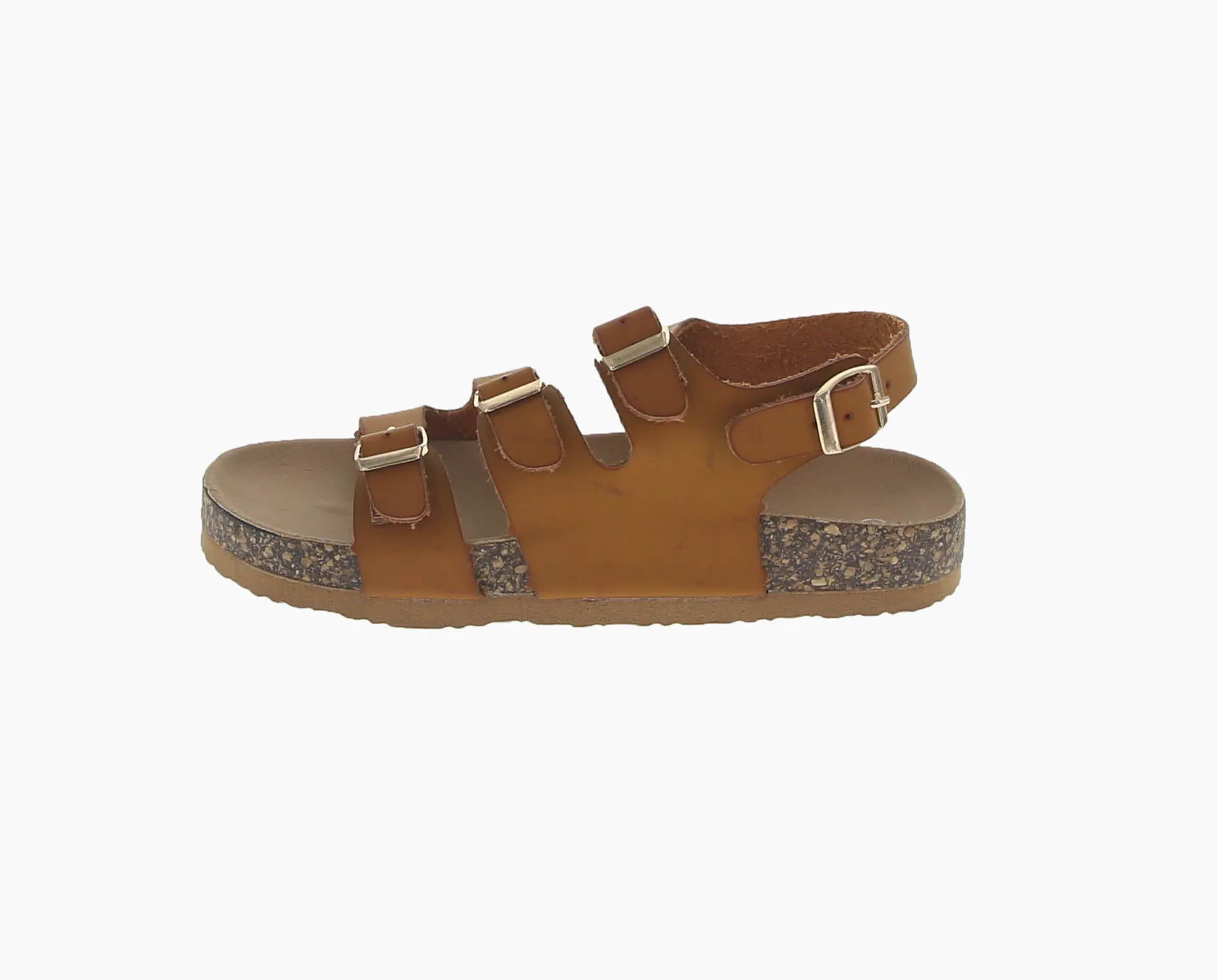 KID'S SHOES TAN PU LEATHER SANDALS BERK-18K