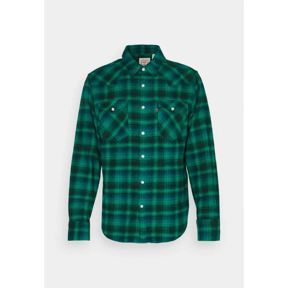 Levi's Barstow Western Standard Plaid Shirt in Sporting Green