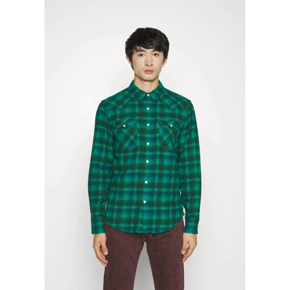 Levi's Barstow Western Standard Plaid Shirt in Sporting Green