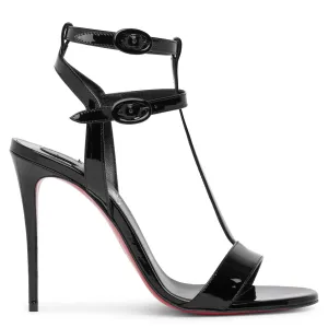 Mara 100 patent black sandals