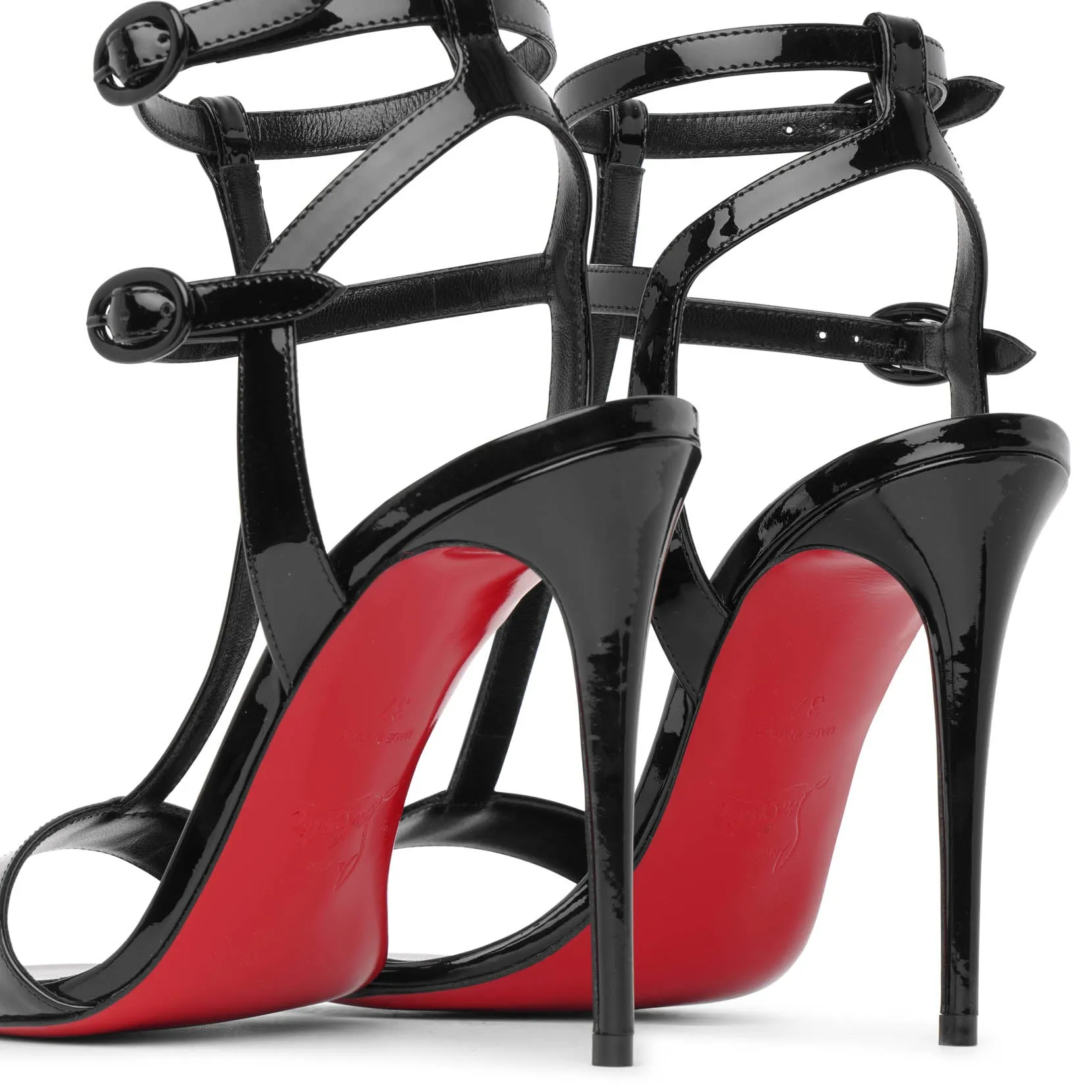 Mara 100 patent black sandals