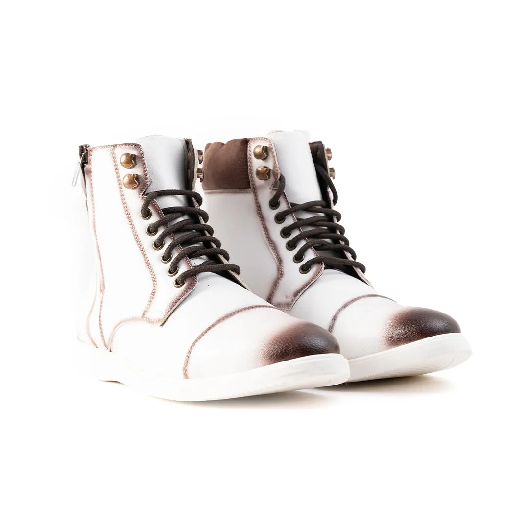 Monkstory Ombre High-Top Boots  - White
