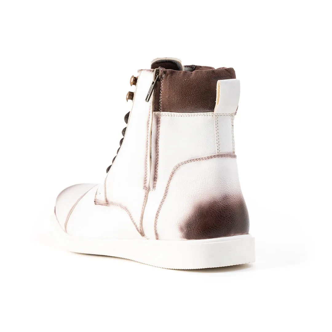 Monkstory Ombre High-Top Boots  - White