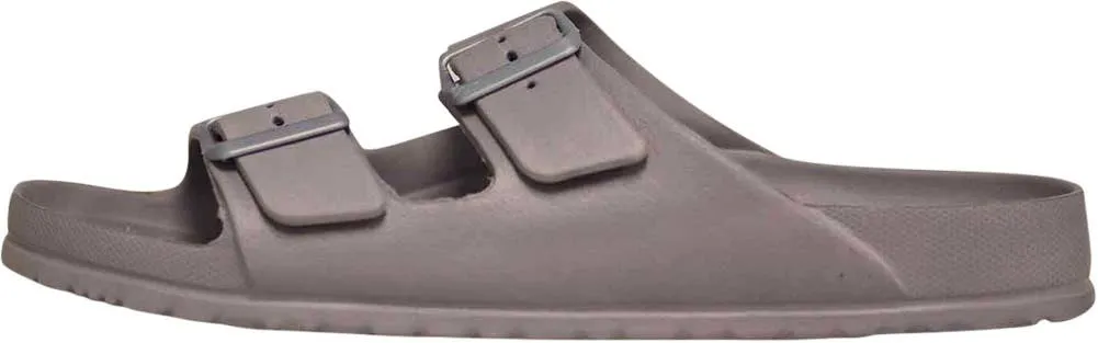 Norty Mens 2 Buckle Slide Clog Grey