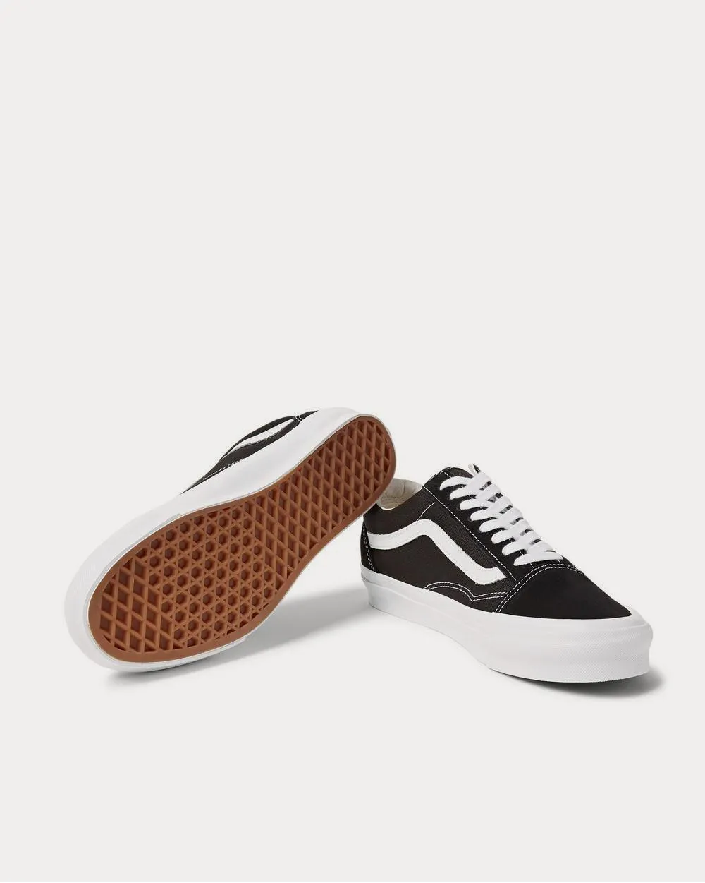 OG Old Skool LX Leather-Trimmed Canvas and Suede  Black low top sneakers