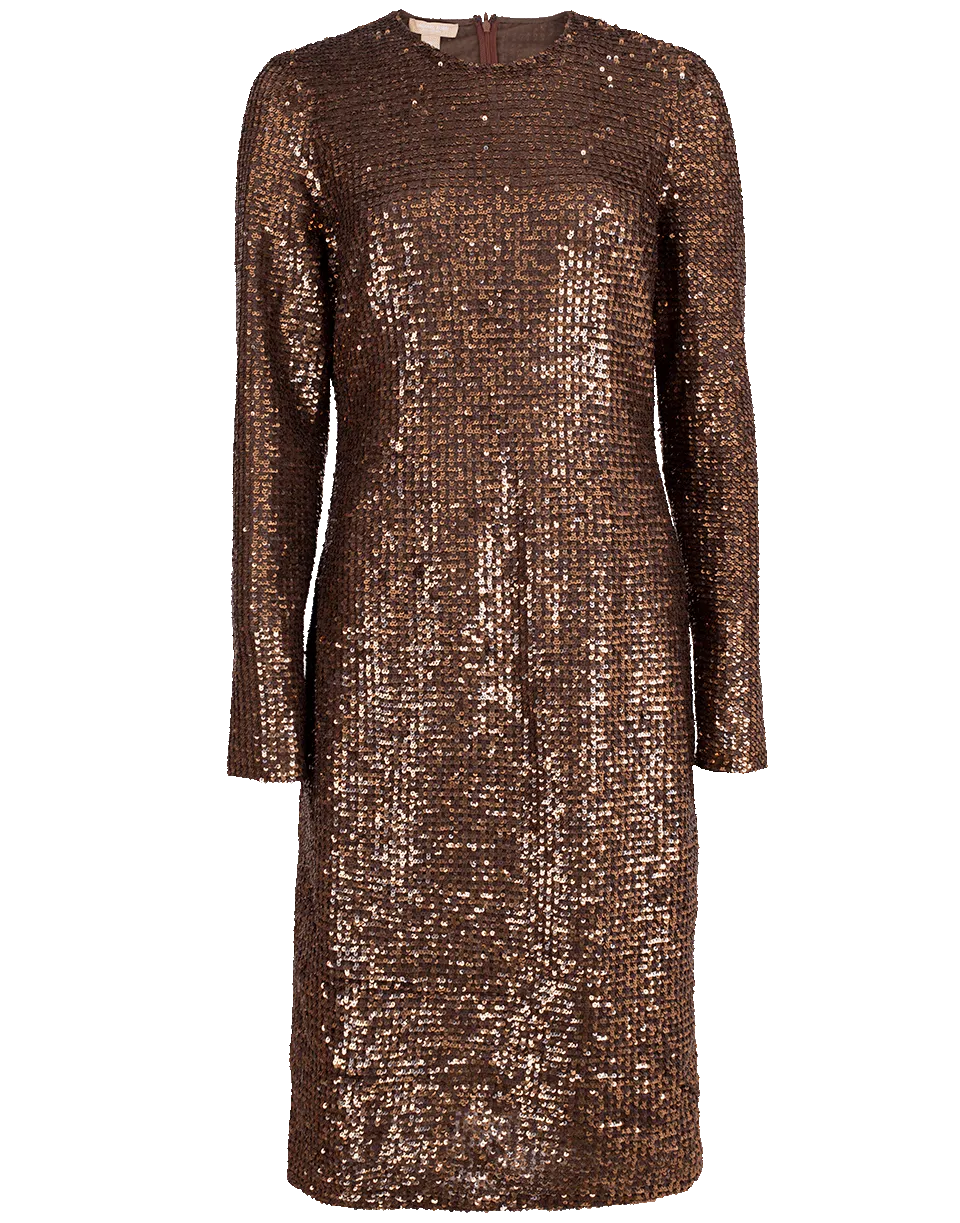 Paillette Crewneck Dress