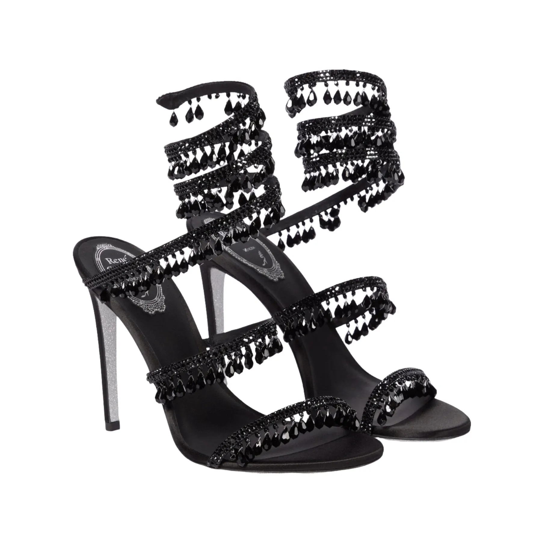 René Caovilla Elegant Evening Sandals Chandelier