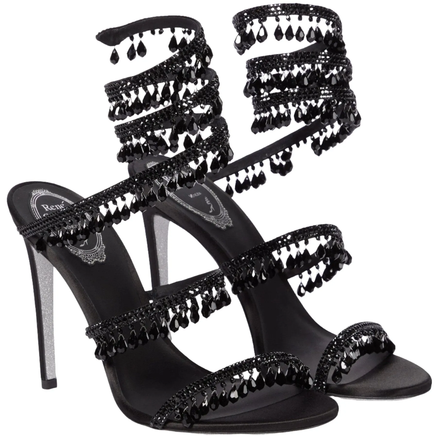 René Caovilla Elegant Evening Sandals Chandelier