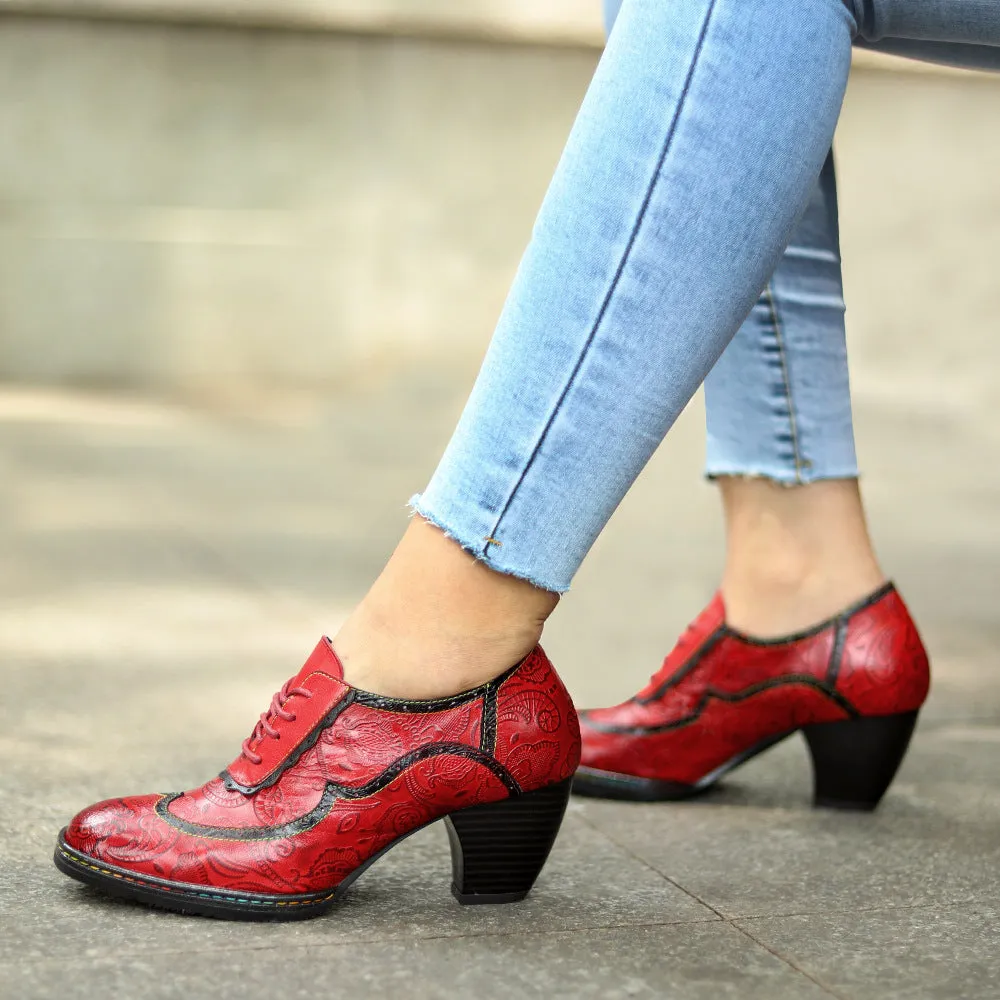 Retro Hand-painted Ethnic Style High Heels Women's Shoes
