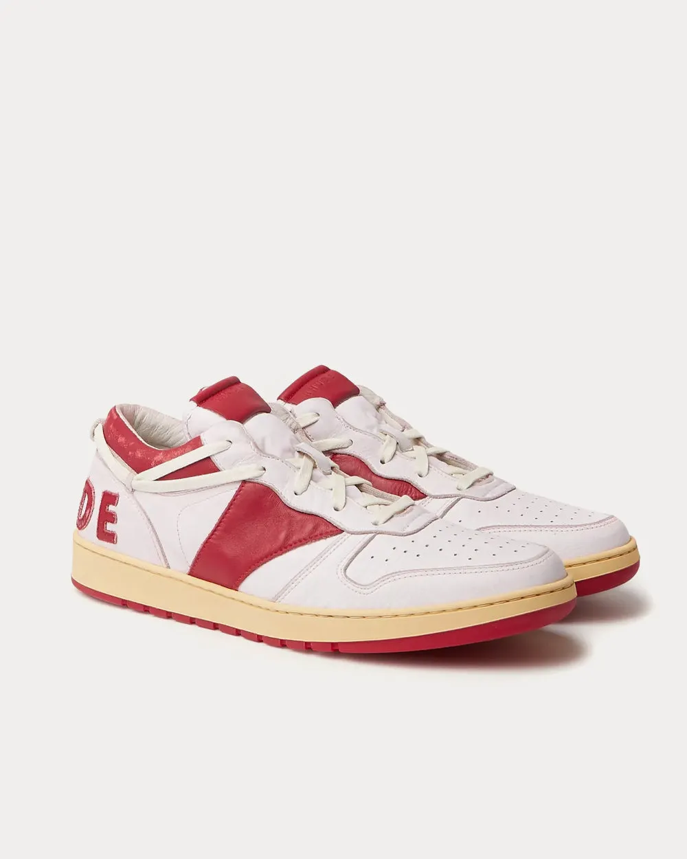 Rhecess Distressed Leather Red Low Top Sneakers