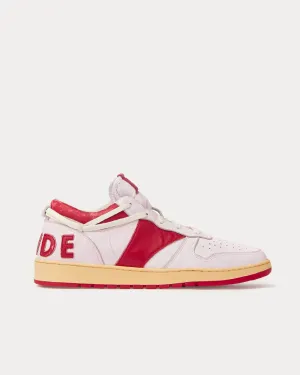 Rhecess Distressed Leather Red Low Top Sneakers