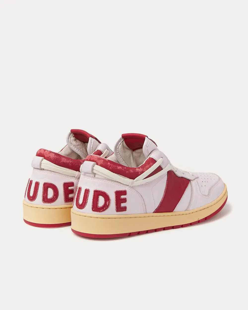 Rhecess Distressed Leather Red Low Top Sneakers