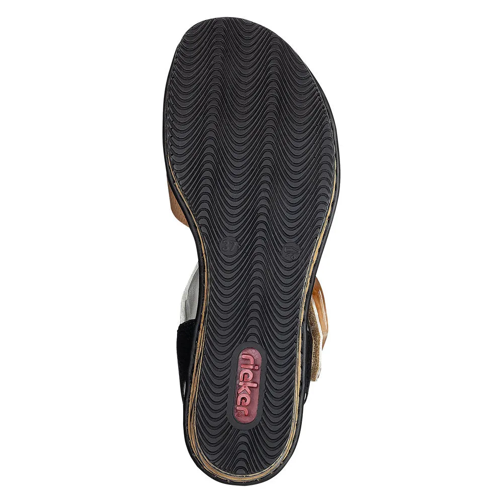 Rieker Ladies Flatform Adjustable Sandal