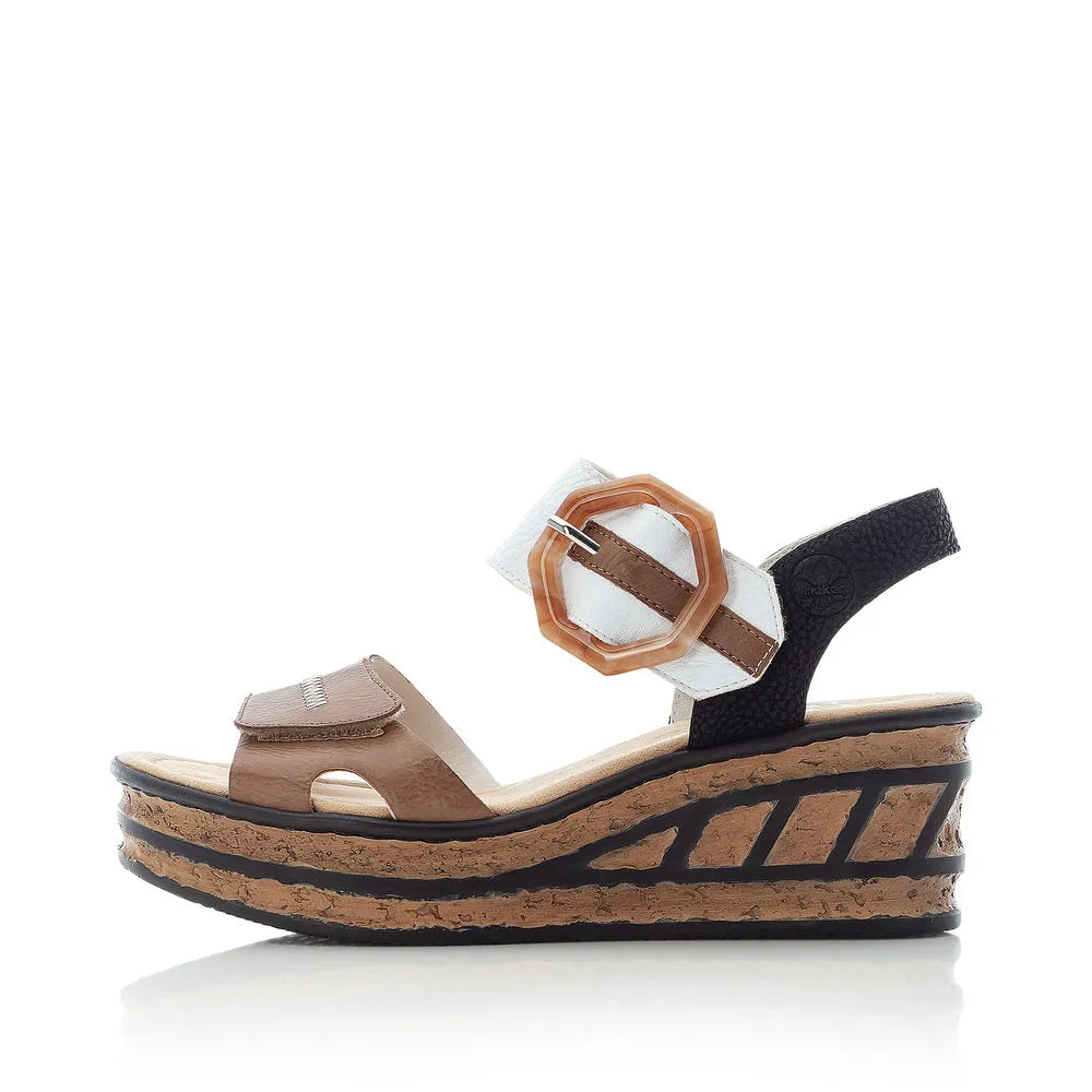 Rieker Ladies Flatform Adjustable Sandal
