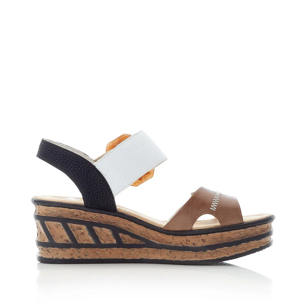 Rieker Ladies Flatform Adjustable Sandal