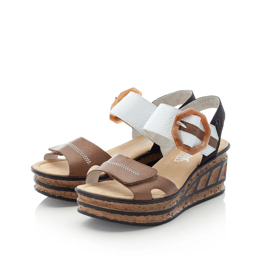 Rieker Ladies Flatform Adjustable Sandal