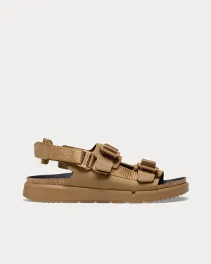 Shinjuku Natural Leather & Textile Cork Brown Sandals
