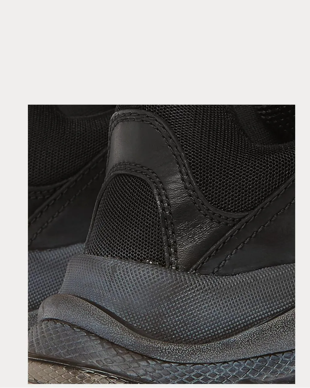 Triple S Clear Sole Mesh, Nubuck and Leather  Black low top sneakers