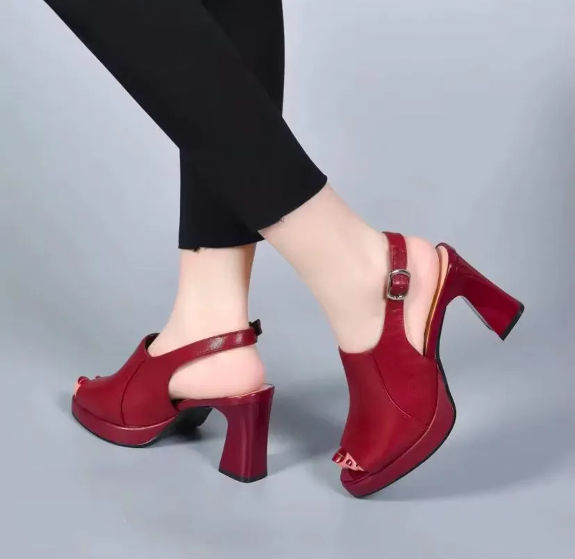 Women's Platform Sandals, Classic Summer Thick Heel   B89085  (38,39,40)