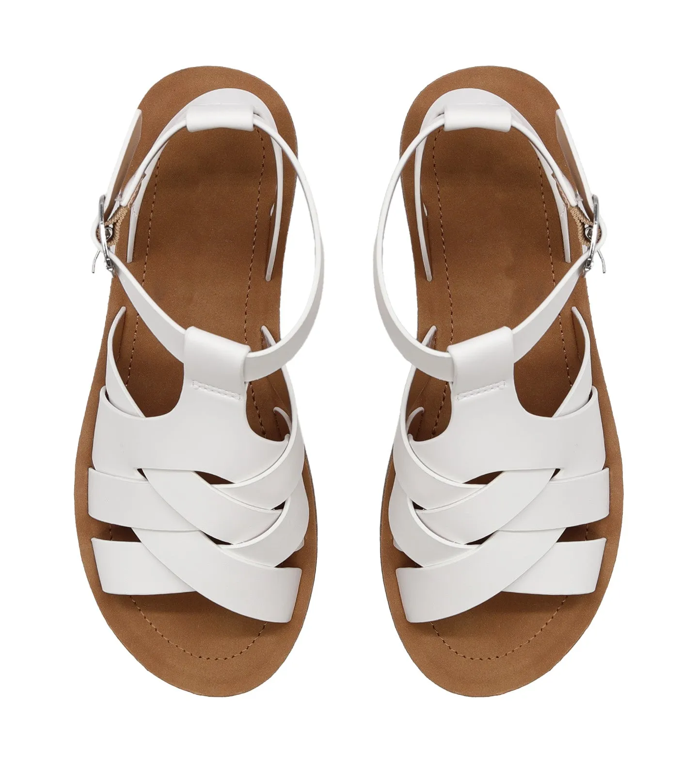 Women's Strappy Caged Sandals with Adjustable Strap